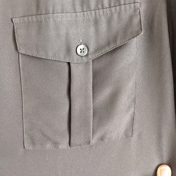DKNY charcoal grey silky camp shirt XL - Picture 12 of 15